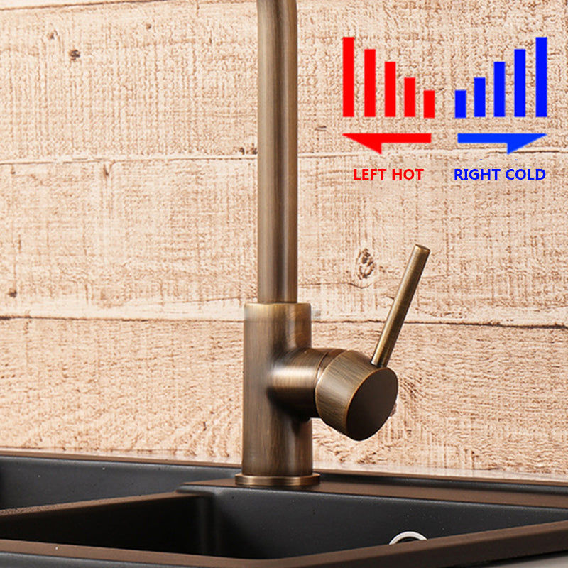 Rustic Bronze High Arc Single Handle Kitchen Faucet - Image 5
