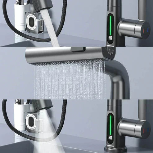 Modern Pull-Down Kitchen Faucet with Digital Display - Image 13