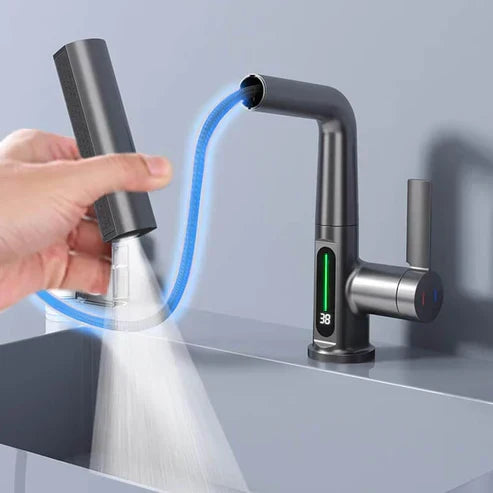 Modern Pull-Down Kitchen Faucet with Digital Display - Image 8