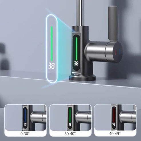 Sleek Matte Black Digital Pull-Down Kitchen Faucet - Image 11