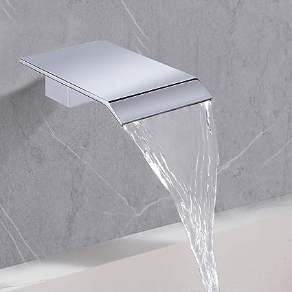 Sleek Chrome Rectangular Waterfall Spout - Image 2