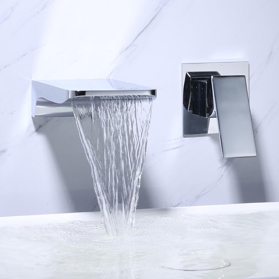 Sleek Chrome Rectangular Waterfall Spout - Image 4