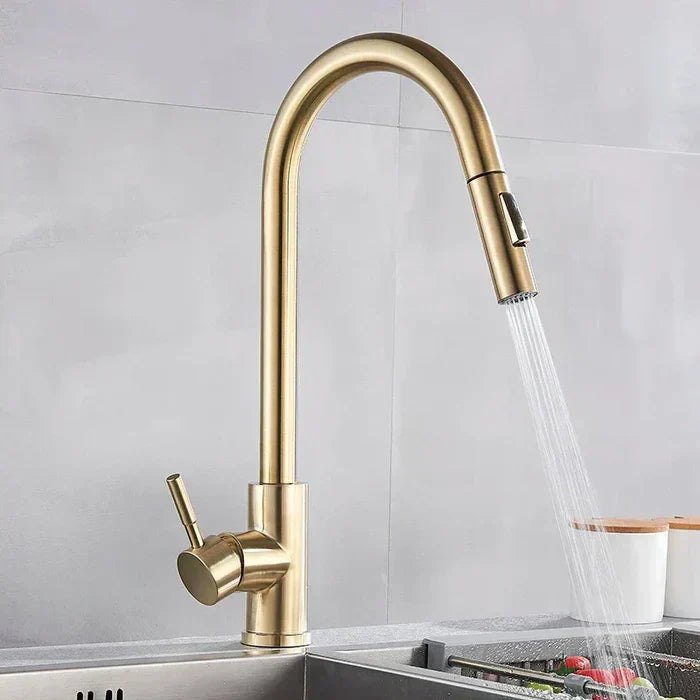 High Arc Chrome Kitchen Faucet with Pull-Down Spray - Image 6