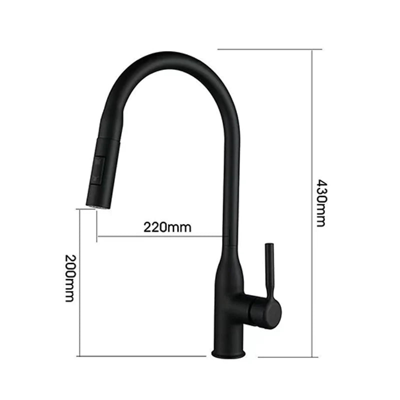 Modern Gunmetal Gray High-Arc Pull-Down Kitchen Faucet - Image 8