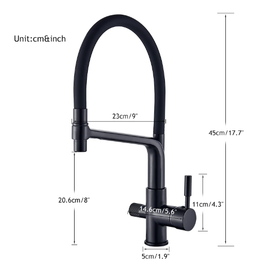 Sleek White Kitchen Faucet with Black Pull-Down Sprayer - Image 12