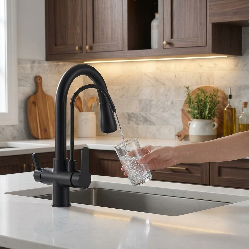 Brushed Nickel Pull-Down Kitchen Faucet with Filter Spout - Image 7
