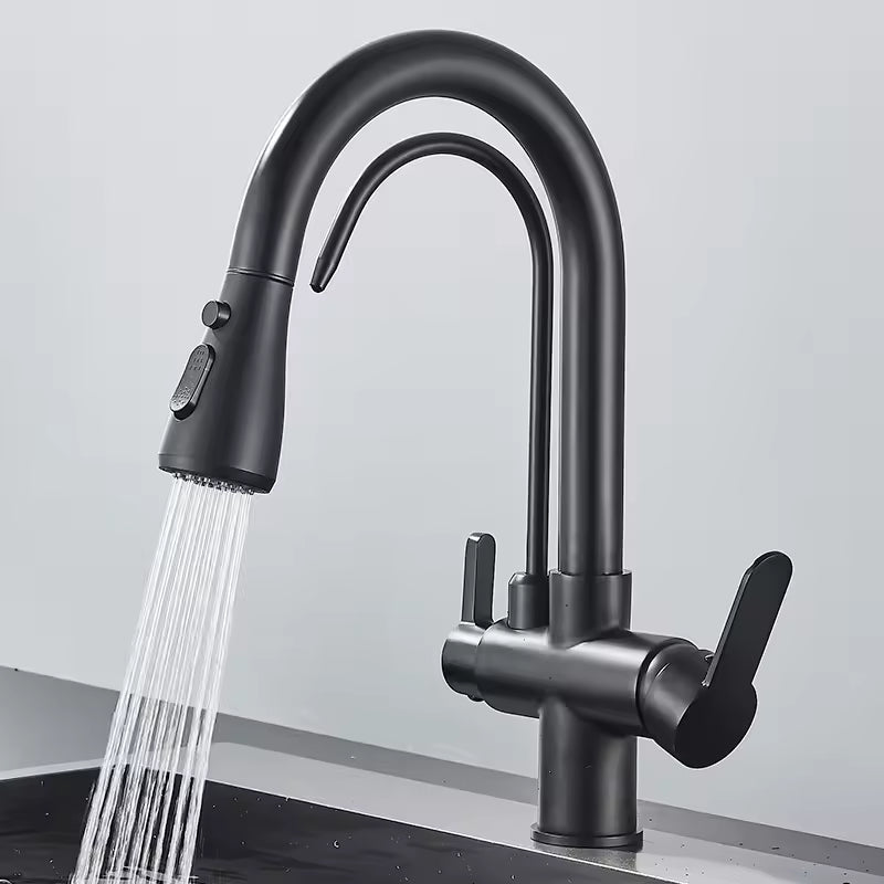 Brushed Nickel Pull-Down Kitchen Faucet with Filter Spout - Image 4
