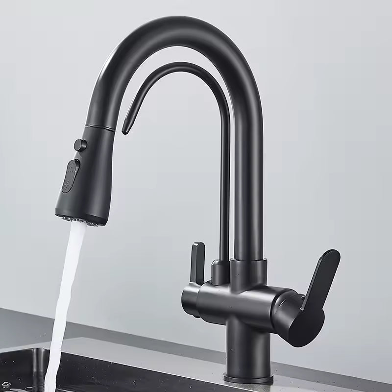 Brushed Nickel Pull-Down Kitchen Faucet with Filter Spout - Image 5