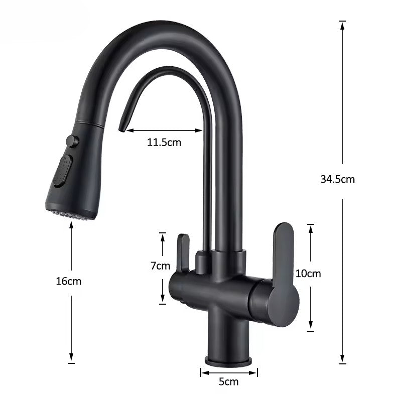 Brushed Nickel Pull-Down Kitchen Faucet with Filter Spout - Image 11