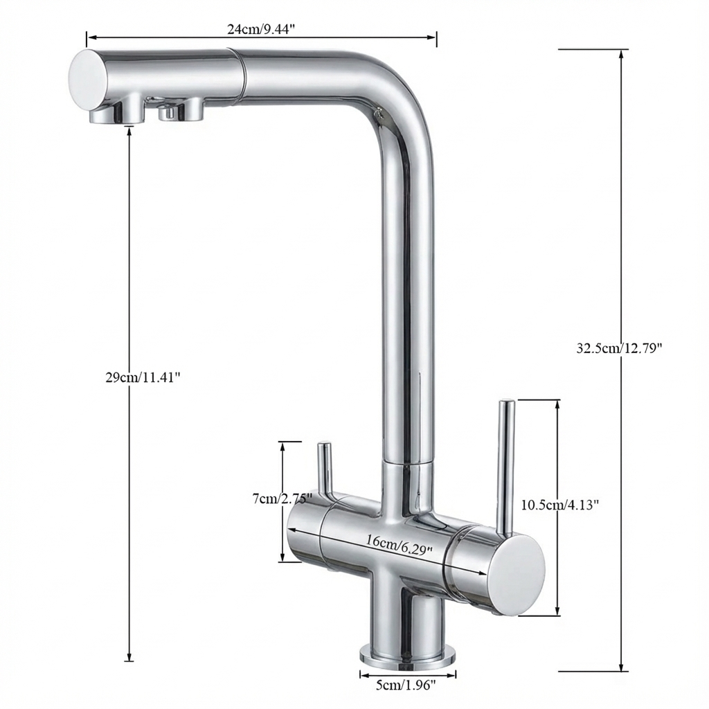 Modern Brushed Nickel Kitchen Faucet with Dual Spout - Image 7
