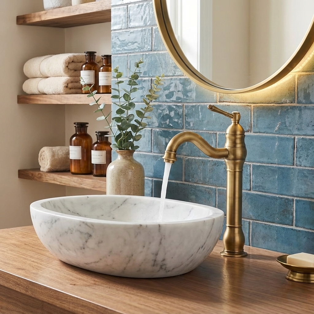 Vintage Brushed Bronze High Arc Basin Faucet - Image 6
