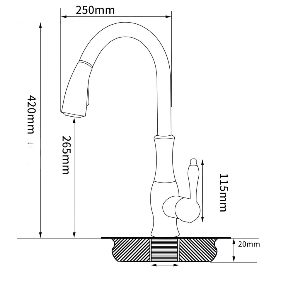 Sculpted Brushed Nickel Pull-Down Kitchen Faucet - Image 5