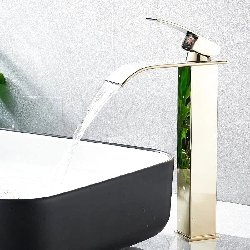 Modern Matte Black Waterfall Sink Faucet - Image 10