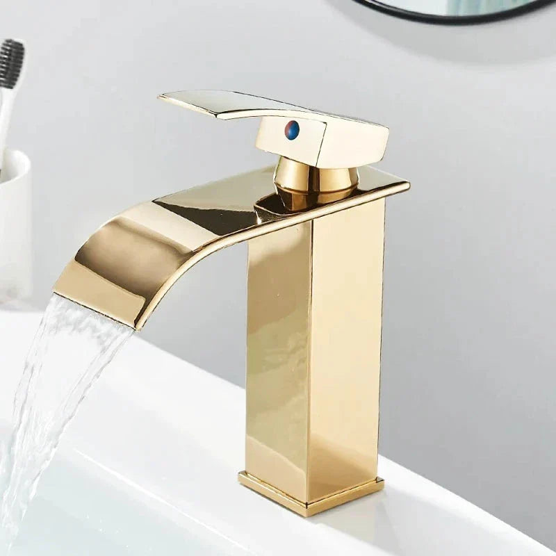 Modern Matte Black Waterfall Sink Faucet - Image 11