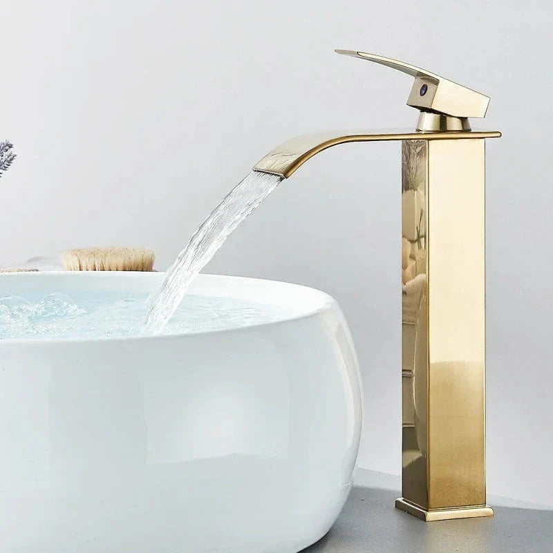 Modern Matte Black Waterfall Sink Faucet - Image 12