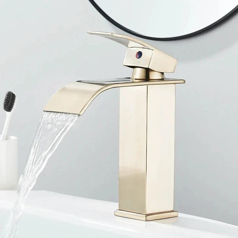 Modern Matte Black Waterfall Sink Faucet - Image 13