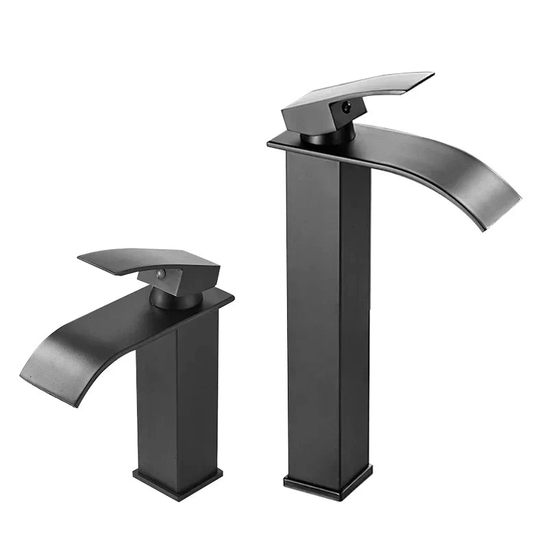 Modern Matte Black Waterfall Sink Faucet - Image 4
