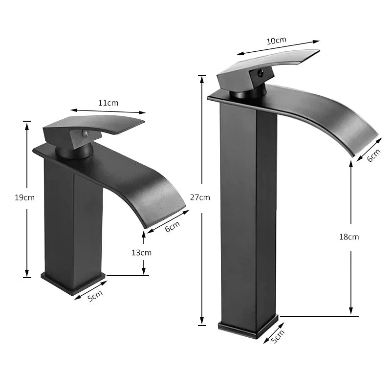 Modern Matte Black Waterfall Sink Faucet - Image 5