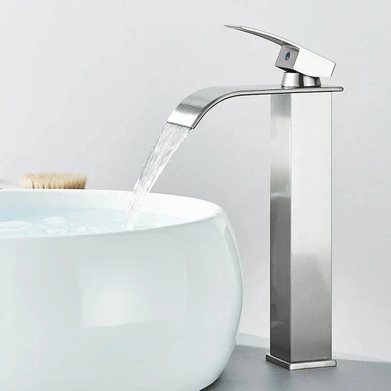 Modern Matte Black Waterfall Sink Faucet - Image 6