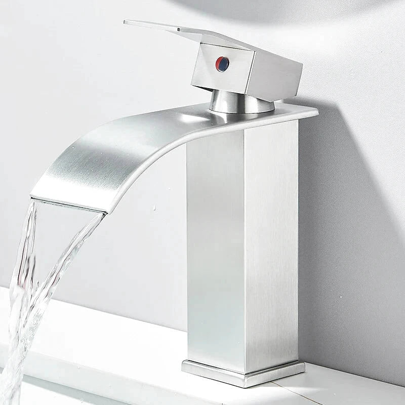 Modern Matte Black Waterfall Sink Faucet - Image 7