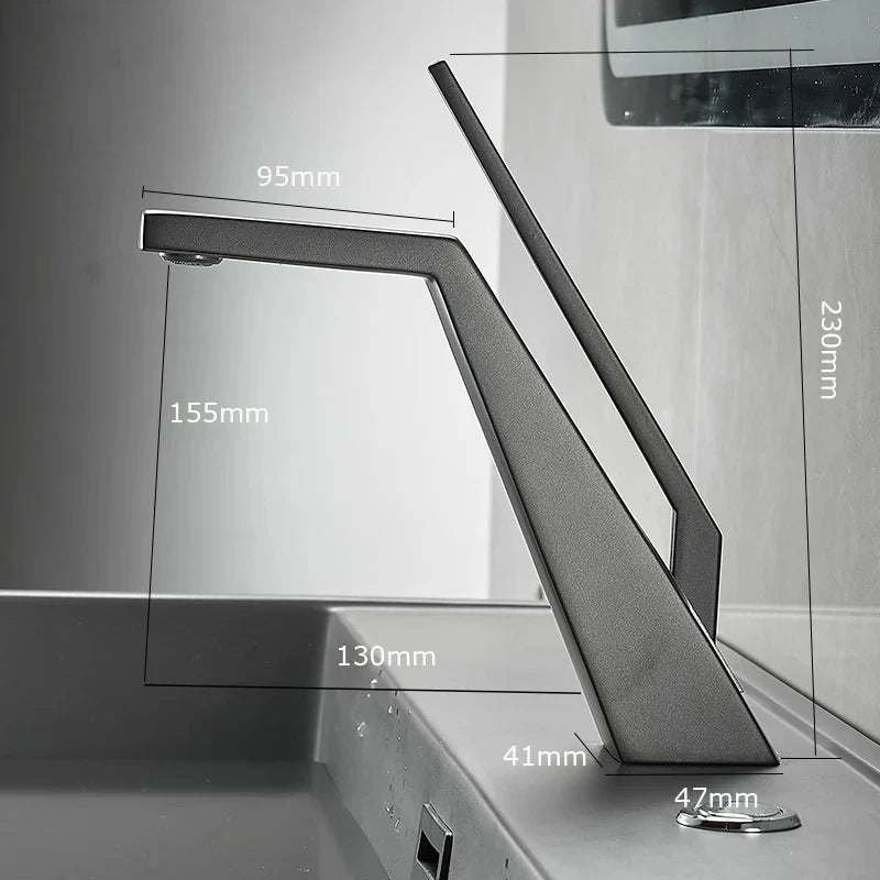 Polished Chrome Geometric Basin Faucet - Image 10