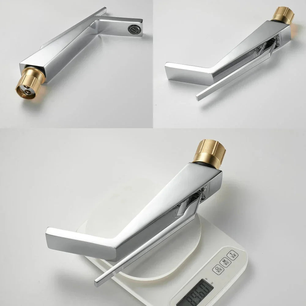 Polished Chrome Geometric Basin Faucet - Image 5