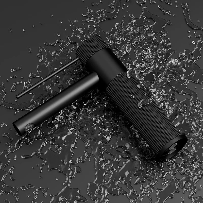 Matte Black Ribbed Single Lever Basin Faucet - Image 5