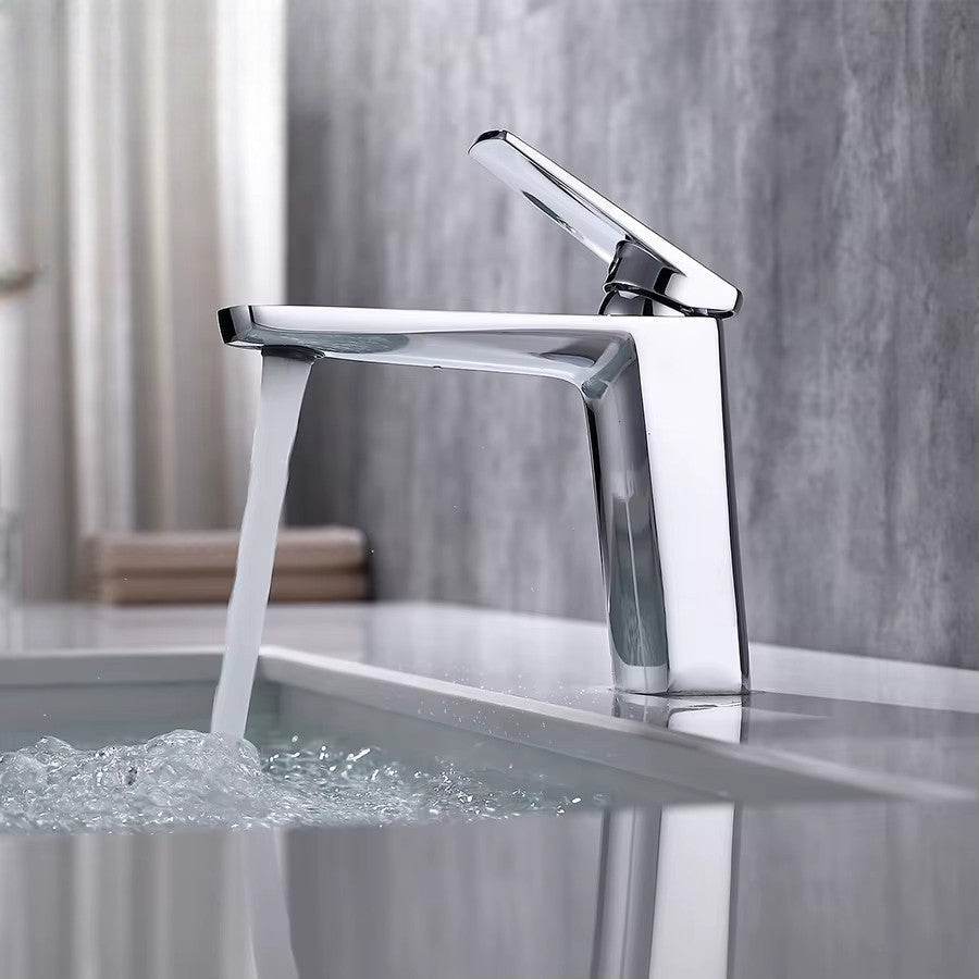 Modern Brushed Gold Single-Handle Bathroom Faucet - Image 4