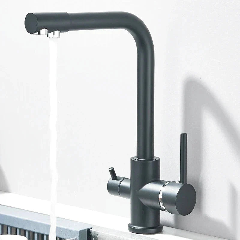 Modern Matte Black Kitchen Faucet with Pull-Out Spray - Image 2