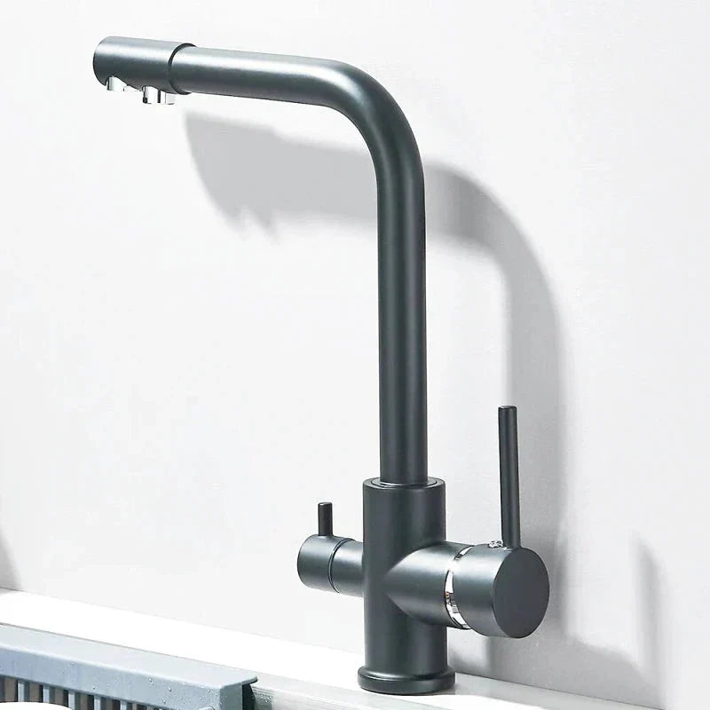 Modern Matte Black Kitchen Faucet with Pull-Out Spray - Image 3
