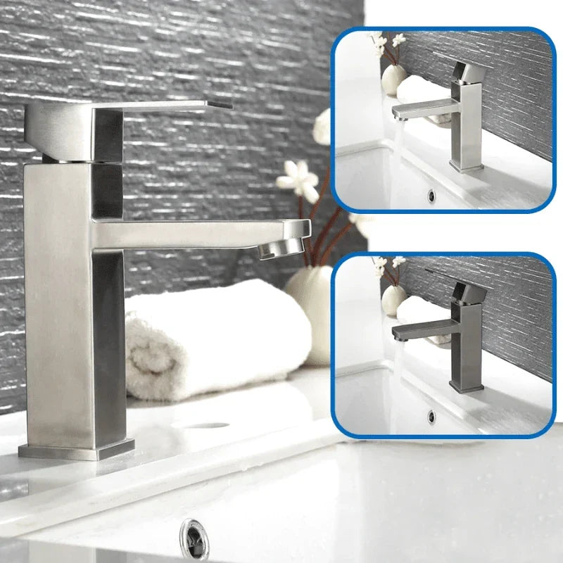 Modern Brushed Nickel Single-Lever Bathroom Faucet - Image 2