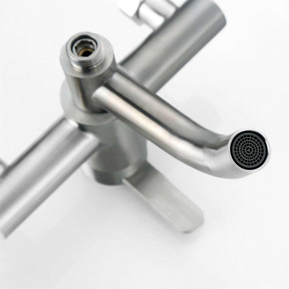 Brushed Nickel Wall Mount Single Lever Faucet - Image 2