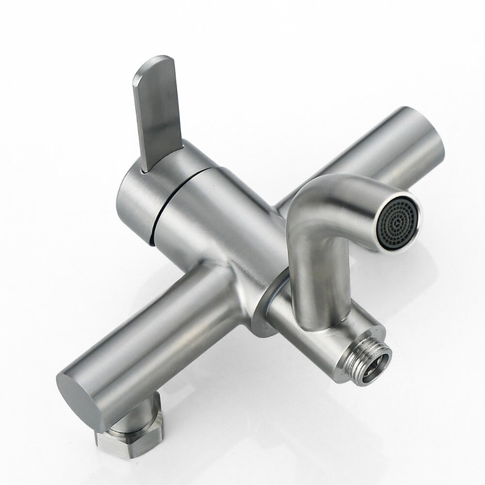 Brushed Nickel Wall Mount Single Lever Faucet - Image 4