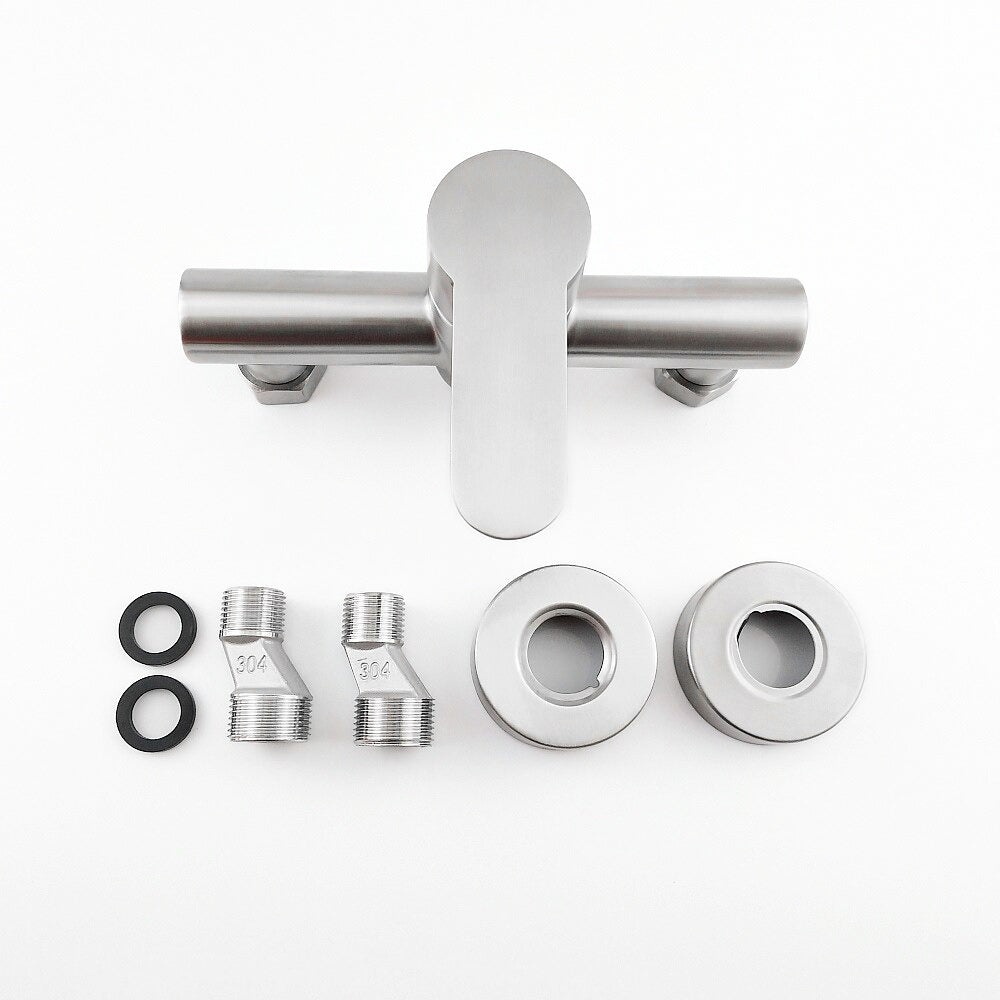 Brushed Nickel Wall Mount Single Lever Faucet - Image 5