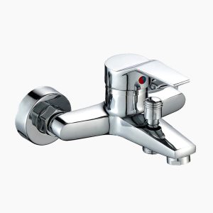 Wall-Mounted Single Lever Chrome Bath Mixer Tap
