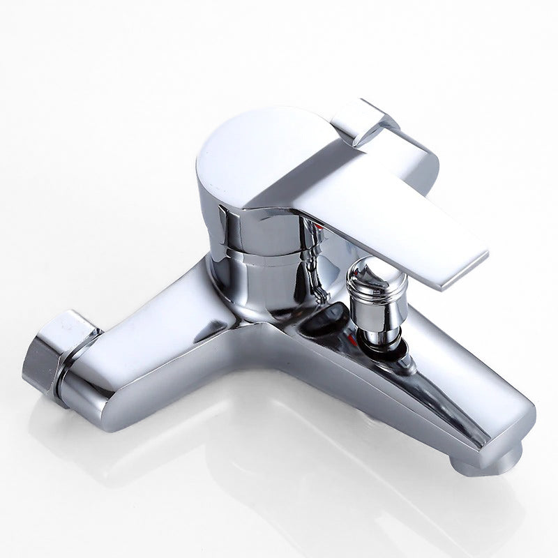Wall-Mounted Single Lever Chrome Bath Mixer Tap - Image 4