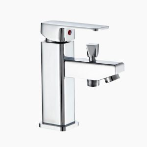Modern Square Chrome Single Lever Basin Faucet