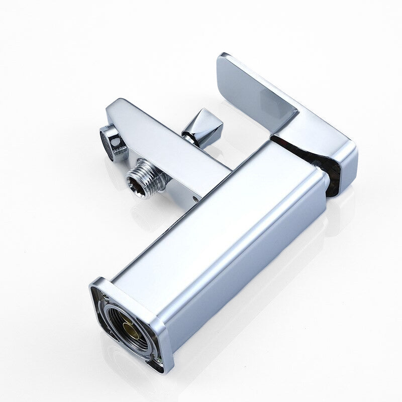 Modern Square Chrome Single Lever Basin Faucet - Image 2