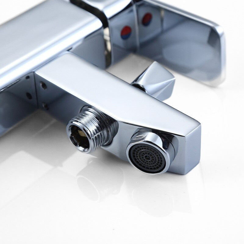 Modern Square Chrome Single Lever Basin Faucet - Image 3
