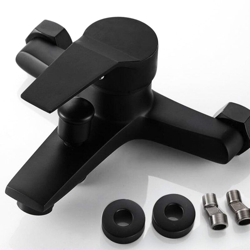 Modern Matte Black Wall Mount Bathtub Faucet - Image 2