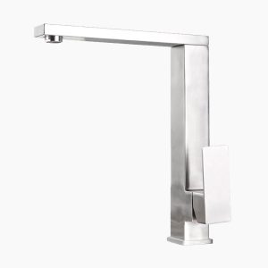 Modern Brushed Stainless Steel Square Kitchen Faucet