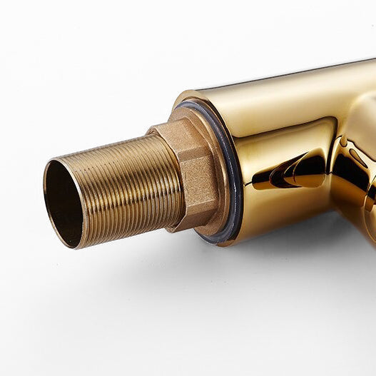 Gold and Black Pull-Down Kitchen Faucet with Flexible Spout - Image 3