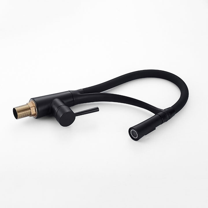 Modern Matte Black Kitchen Faucet with Flexible Sprayer - Image 4
