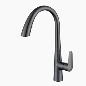 Matte Black High Arc Pull-Down Kitchen Faucet