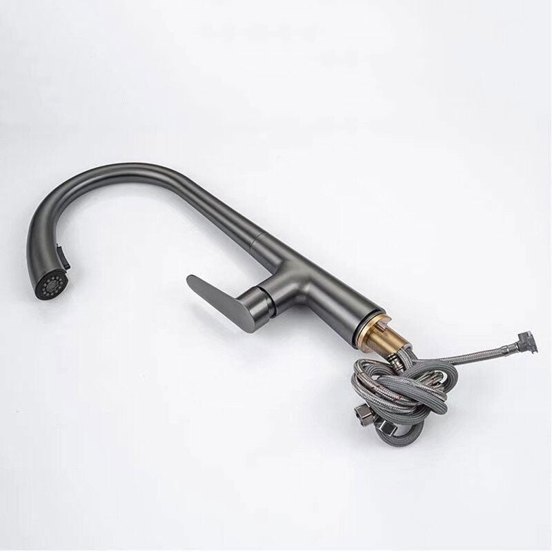 Matte Black High Arc Pull-Down Kitchen Faucet - Image 2