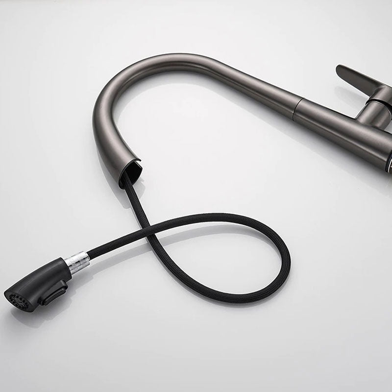 Matte Black High Arc Pull-Down Kitchen Faucet - Image 4
