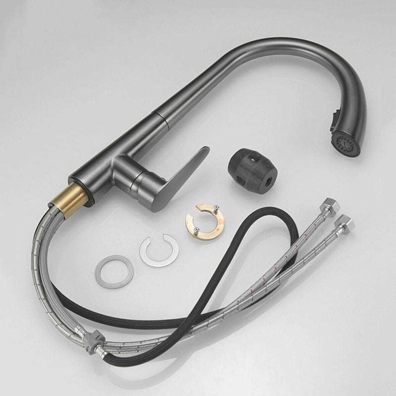 Matte Black High Arc Pull-Down Kitchen Faucet - Image 5