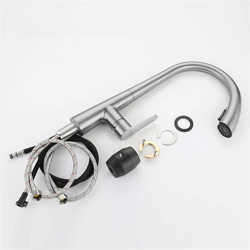 Brushed Stainless High Arc Pull-Down Kitchen Faucet - Image 3