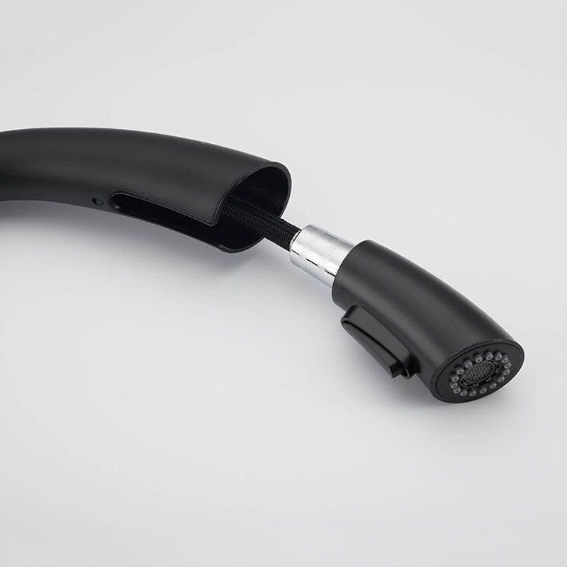 Modern Matte Black Pull-Down Kitchen Faucet - Image 3