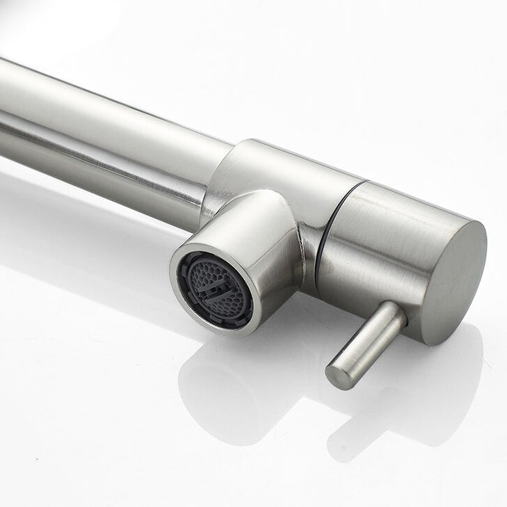Brushed Nickel Spring Spout Kitchen Faucet with Pot Filler - Image 4